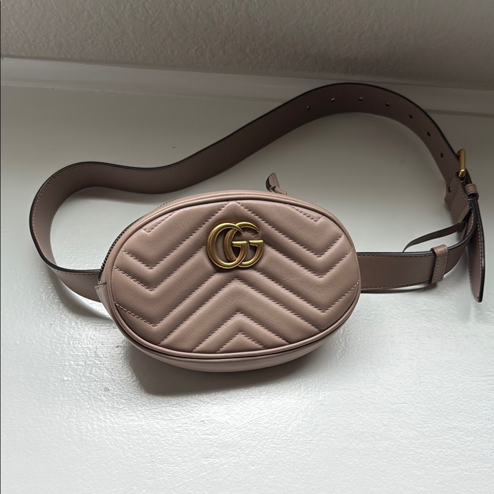 Gucci Nude Quilted Belt Bag